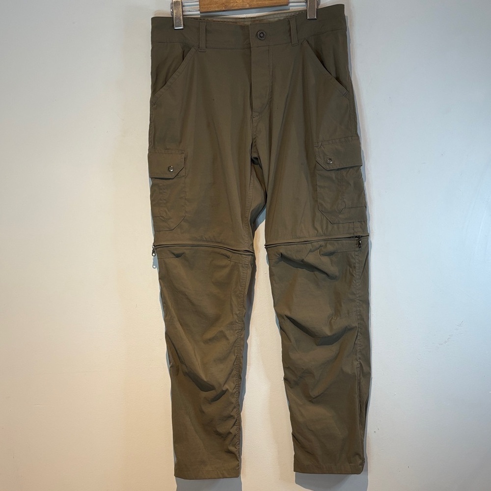 Kühl Renegade Cargo Convertible Hiking Pants Burnt Olive Size 32X30 Stealth Zip